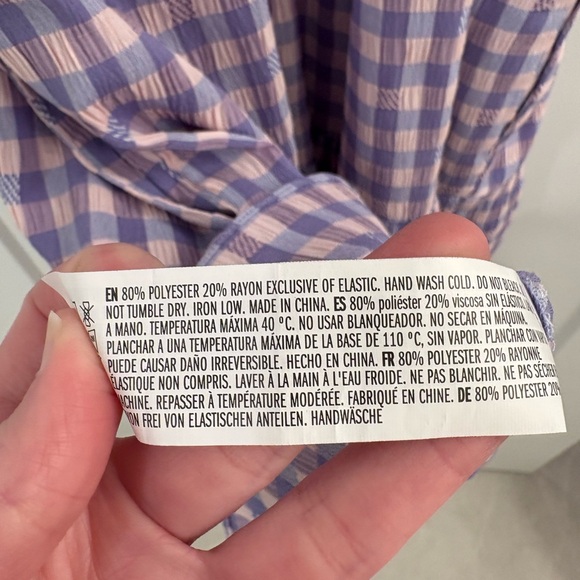 Hyacinth House Tuckernuck Sutton Purple Pink Gingham Mini Dress Size Small - Picture 15 of 15